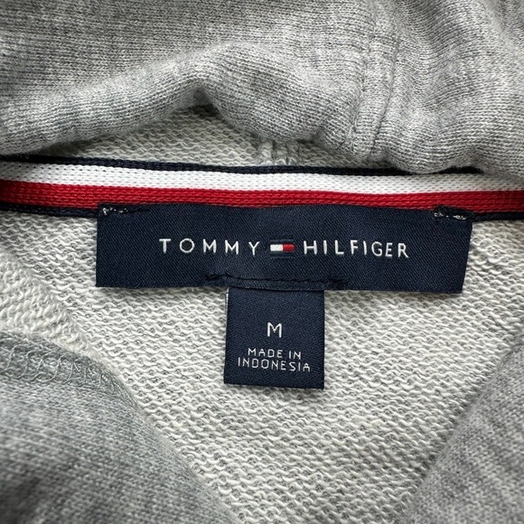 Tommy Hilfiger Women Gray Hoodie Dress‎ Rhinestone Logo Long Sleeve Preppy M - Picture 8 of 16